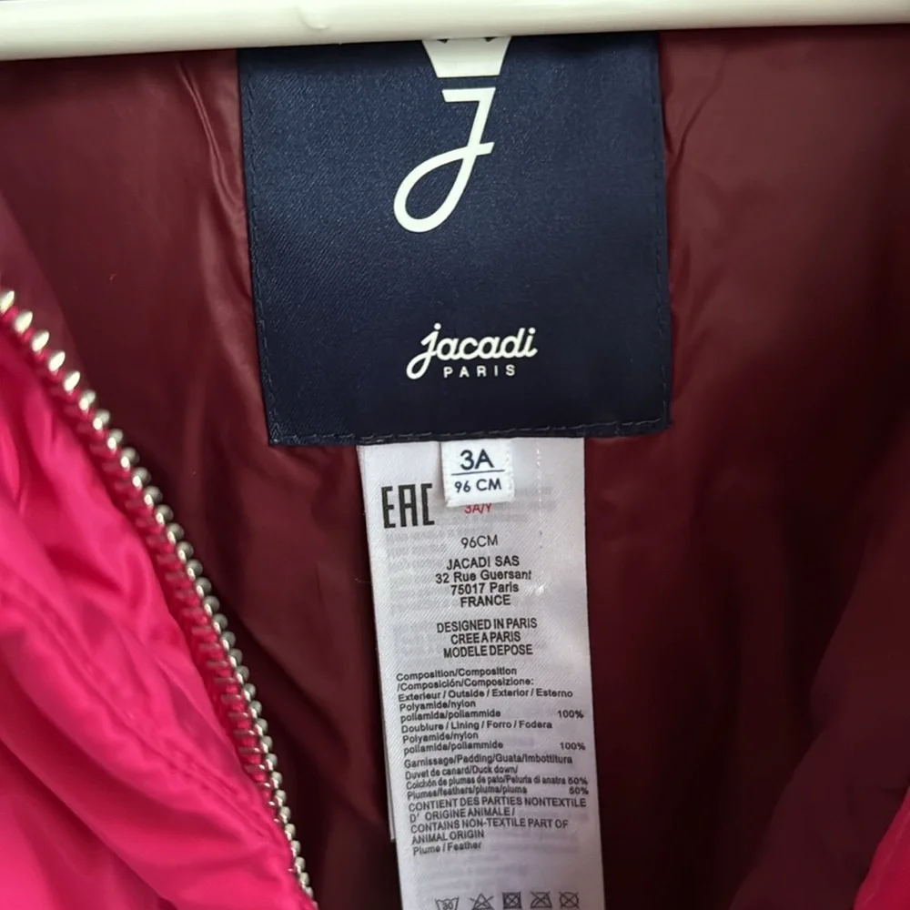 Jacadi Paris girl puffer jacket with hoodie, size 3A (96cm) - Picture 8 of 15